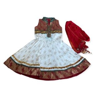 Indian Traditional Ethnic Girls Wedding Salwar Dupatta Set Anarkali dress